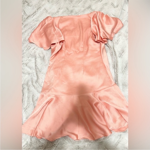 Free People Scarlett Ruffle Mini Dress in Peach NWOT SZ M - Picture 6 of 8